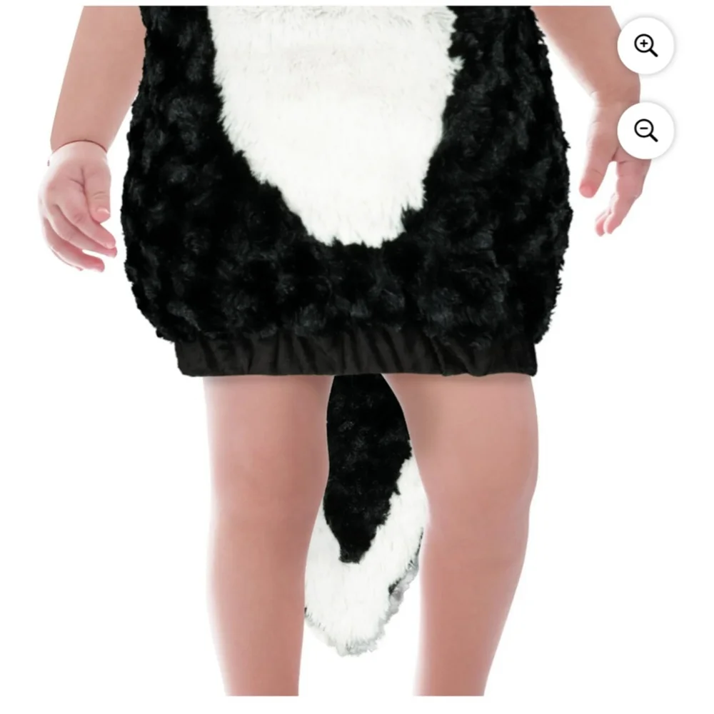 NEW Baby Celebrate! Skunk Halloween Costume One Size Black White